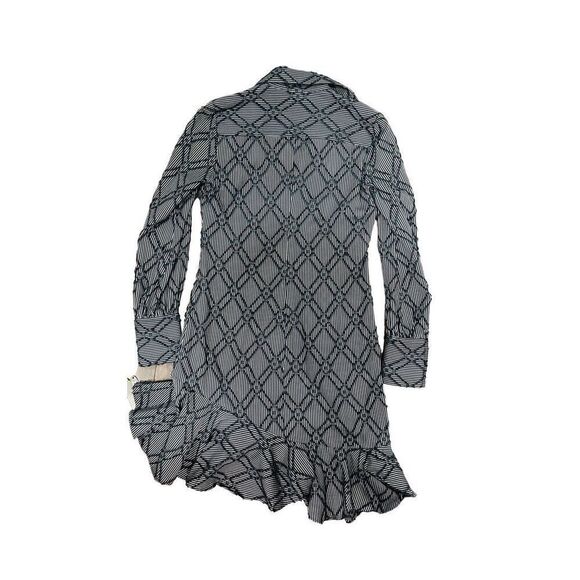 DEREK LAM 10 CROSBY Textured Ruffled Long Sleeve Asymmetrical Shirt Dress Size 4 - Picture 3 of 4